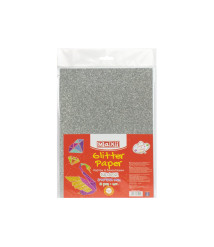Carton cu sclipici 290gr/m2 A4, 5 buc, Argintiu